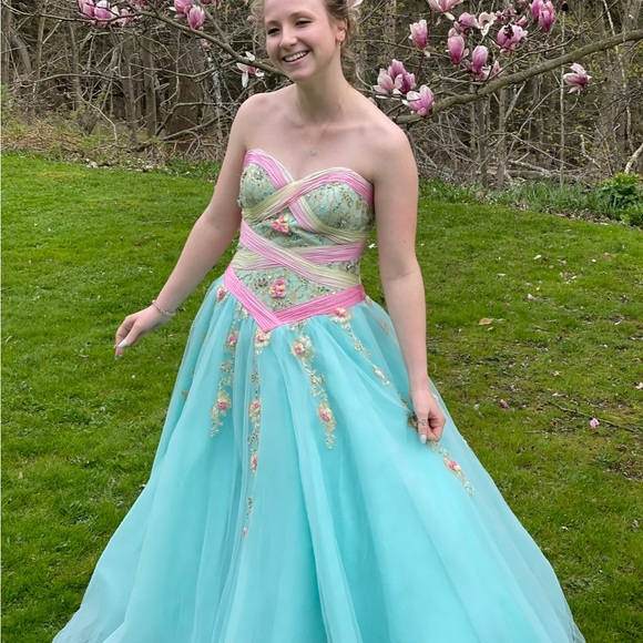 Terani Strapless Cinderella Prom Dress - Picture 2 of 9